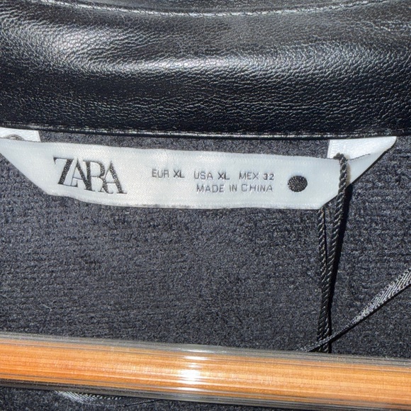 ZARA Faux Leather Button Down Shirt - Picture 6 of 6